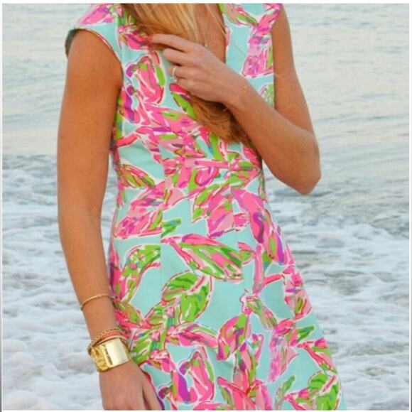 Lilly Pulitzer Briella Multi In The Vias Cocktail Pink/Blue Dress - Picture 9 of 9